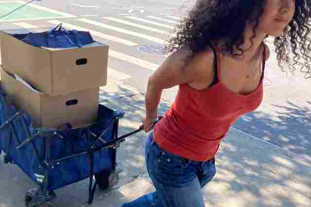 Solana Quezada delivers groceries for the Henry Street Settlement, June 29th, 2022